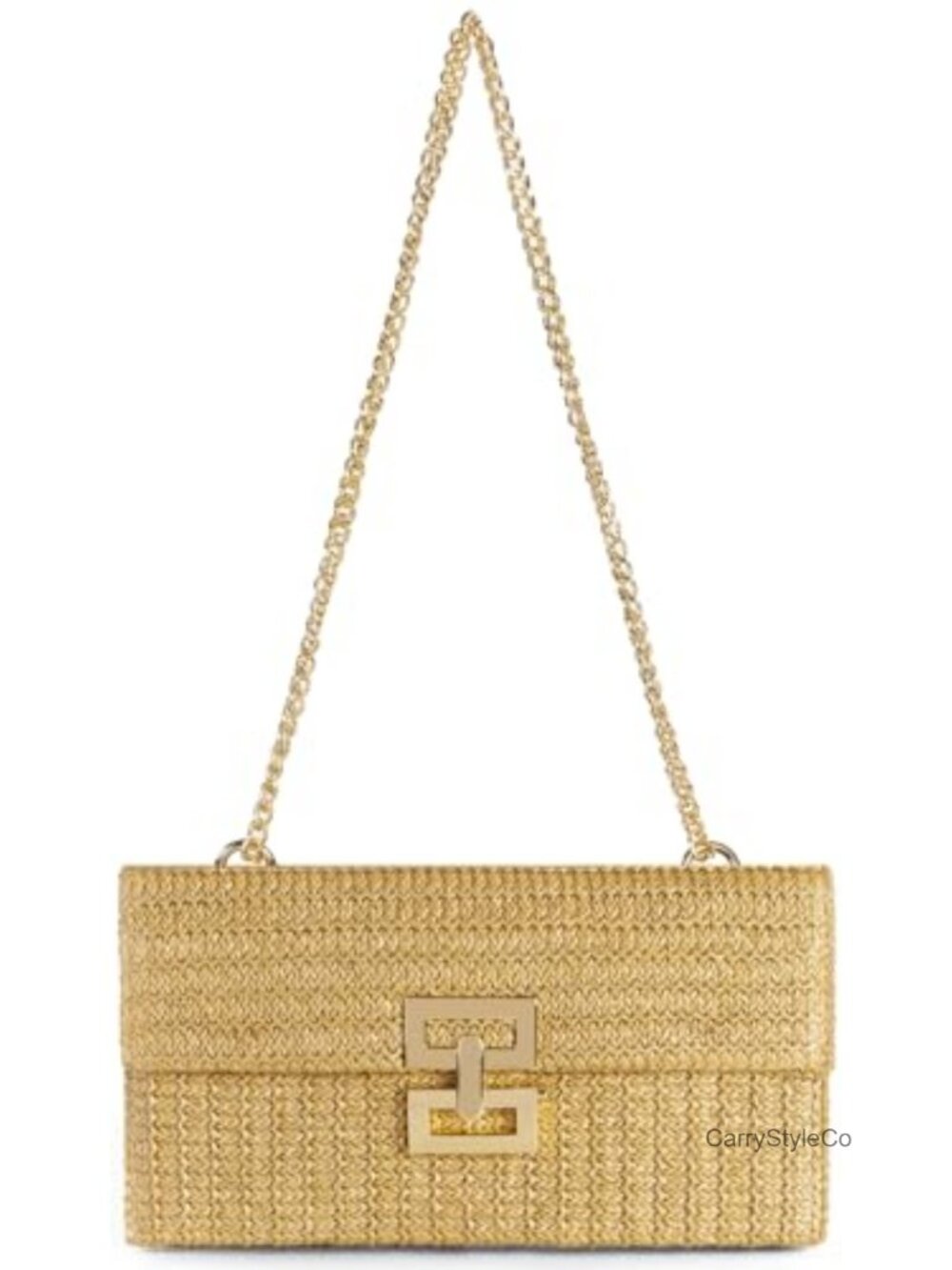 Straw Woven Clutch Envelope Wallet Crossbody Chain Evening Bag Boho Summer